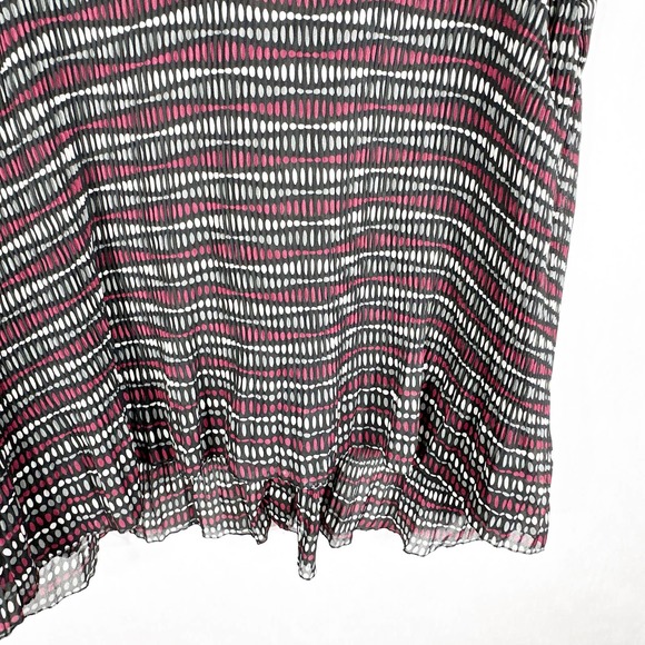 Lane Bryant Plus Size 18W 20W Top Black Red Gray Accordion Pleated Chiffon 1600 - Picture 7 of 11